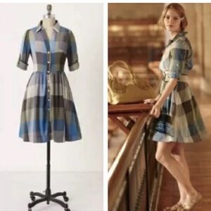 Moulinette Soeurs plaid button down dress